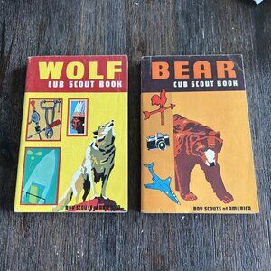 (2) Vintage Cub Scout Books Wolf and Bear Boy Scouts of America BSA 1967